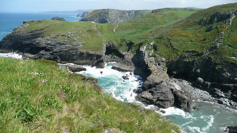 P1000871- Vue depuis chateau Arthur - Tintagel.JPG - Vue depuis le château d'Arthur - Tintagel